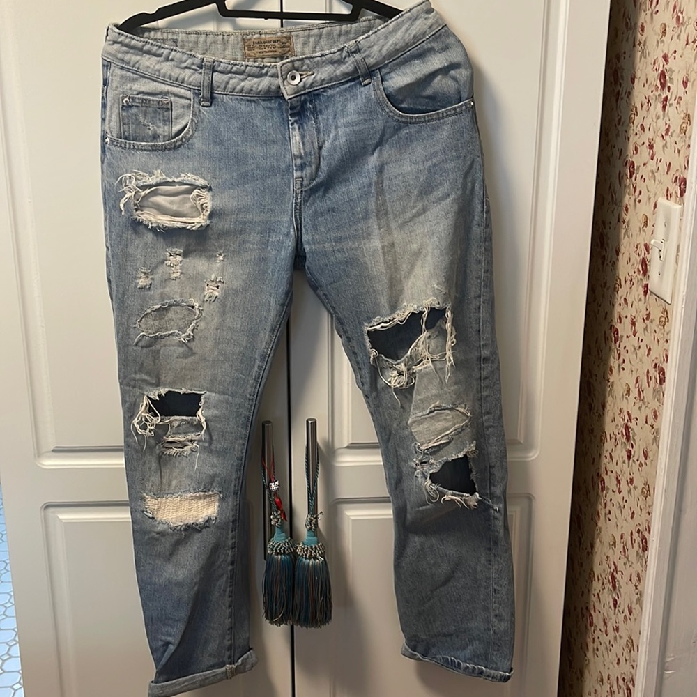 Zara ripped jeans distressed to your liking